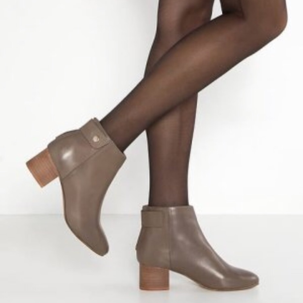 Topshop Bonnet Taupe Bootie 37/US 6.5
